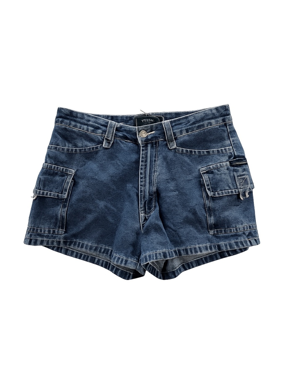 Weather Vane Women’s Denim Cargo Shorts Size 3 Blue Utility Y2K Jean Shorts